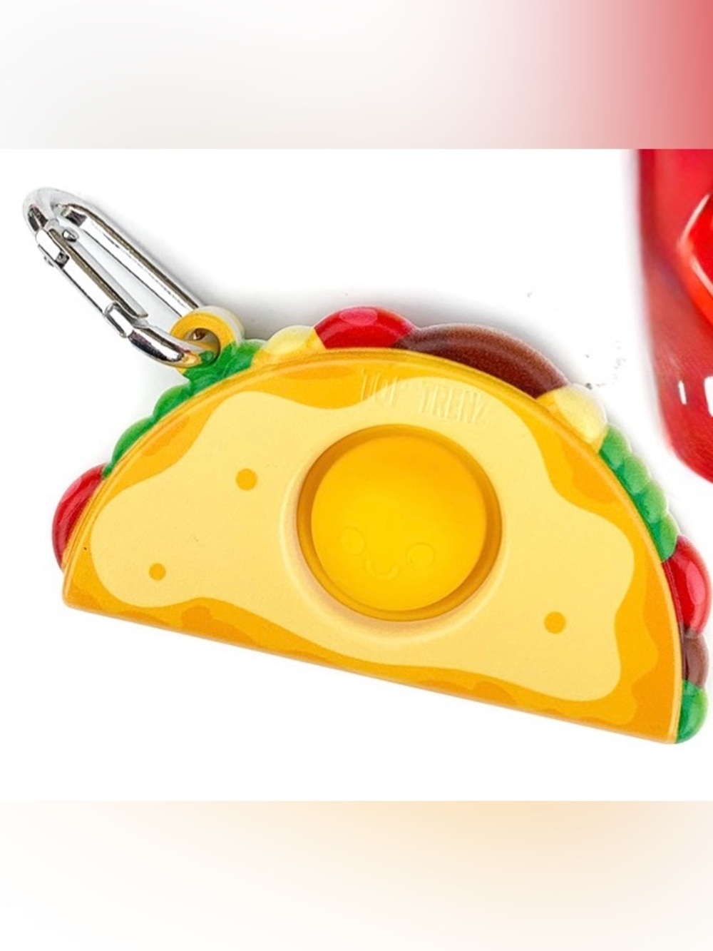 Taco Pop-It Keychain Fidget Toy in Yellow